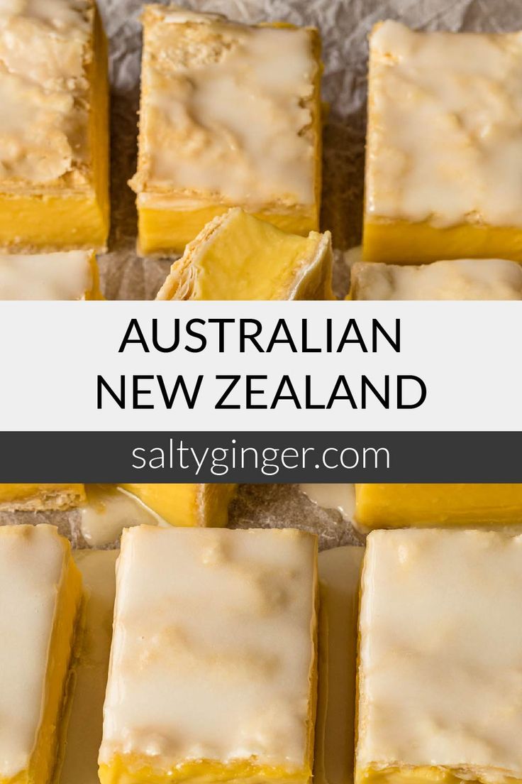 Vanilla custard slices overlaid with text Australian & New Zealand. Edmonds Cookbook Recipes New Zealand, Australian Biscuit Recipes, New Zealand Dessert Recipes, New Zealand Desserts, New Zealand Recipes Traditional, Australian Dessert Recipes, New Zealand Food Recipes, Australian Recipes Traditional, Australian Food Recipes