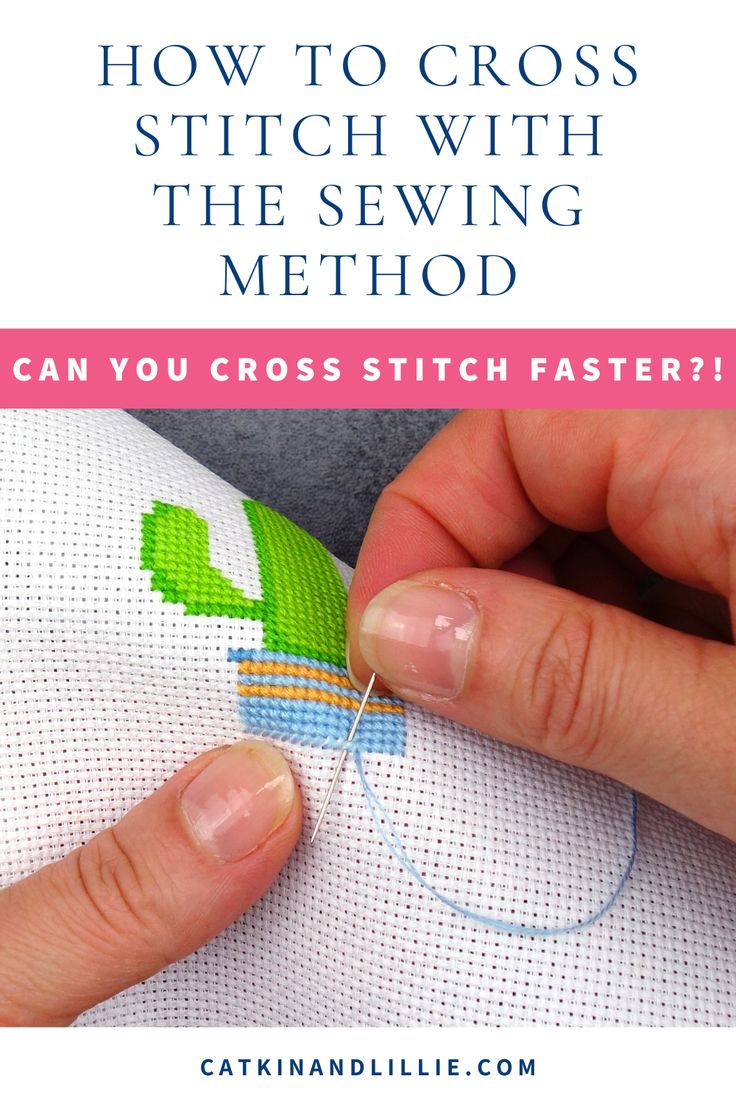 someone is stitching the stitches on a pillow with text overlay that reads how to cross stitch with the sewing method can you cross stitch faster?