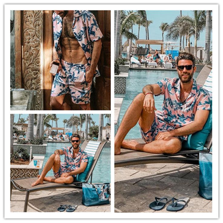 Men's Hawaiian Short Set For all those men ready for summer we have this beautiful Hawaiian style short set with palm trees on a pink clear skies at night background. Pink Hawaiian Short Set This matching short set comes with drawstring shorts and a button up short sleeve shirt and is great and just in time for the beach weather, a cruise, an island vacation or travel. Get your set while supplies last! Palm Trees Short Set Note: 1. Asian sizes are 1 to 2 sizes smaller than European and American Skies At Night, Short Palm Trees, Beach Weather, Background Pink, Night Background, Hawaiian Shorts, Clear Sky, Hawaiian Style, Island Vacation