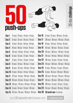 the 50 push ups workout poster