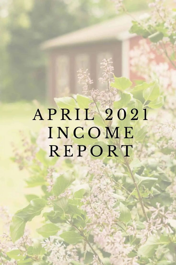 an image of the words,'april 2091 income report'in front of some flowers