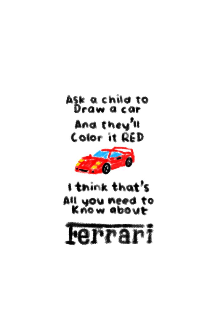 a red car with the words ferrari on it