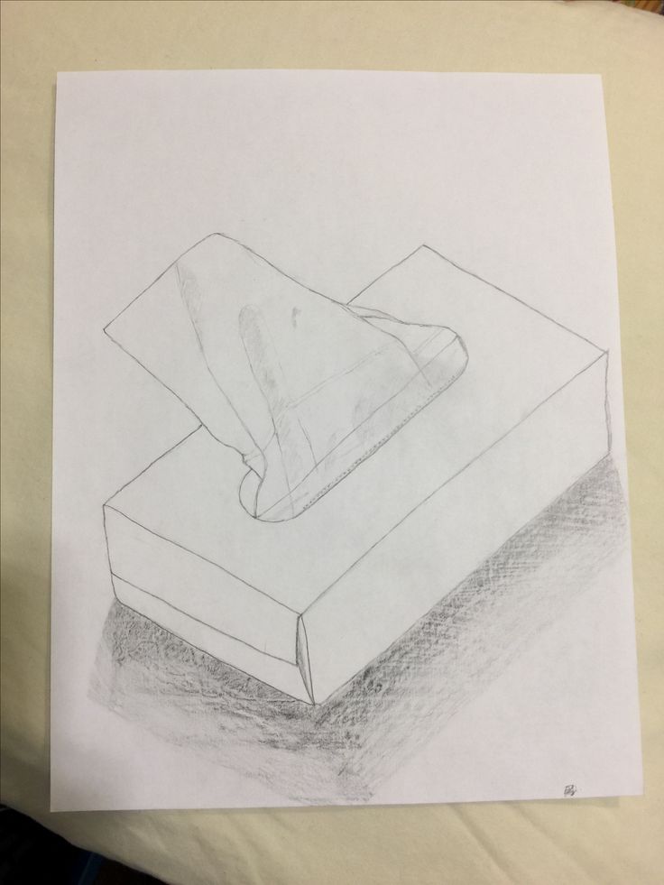 a pencil drawing of a pillow on top of a bed