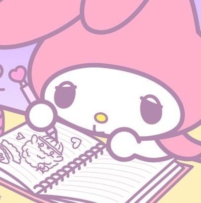 a cartoon character is writing in a notebook