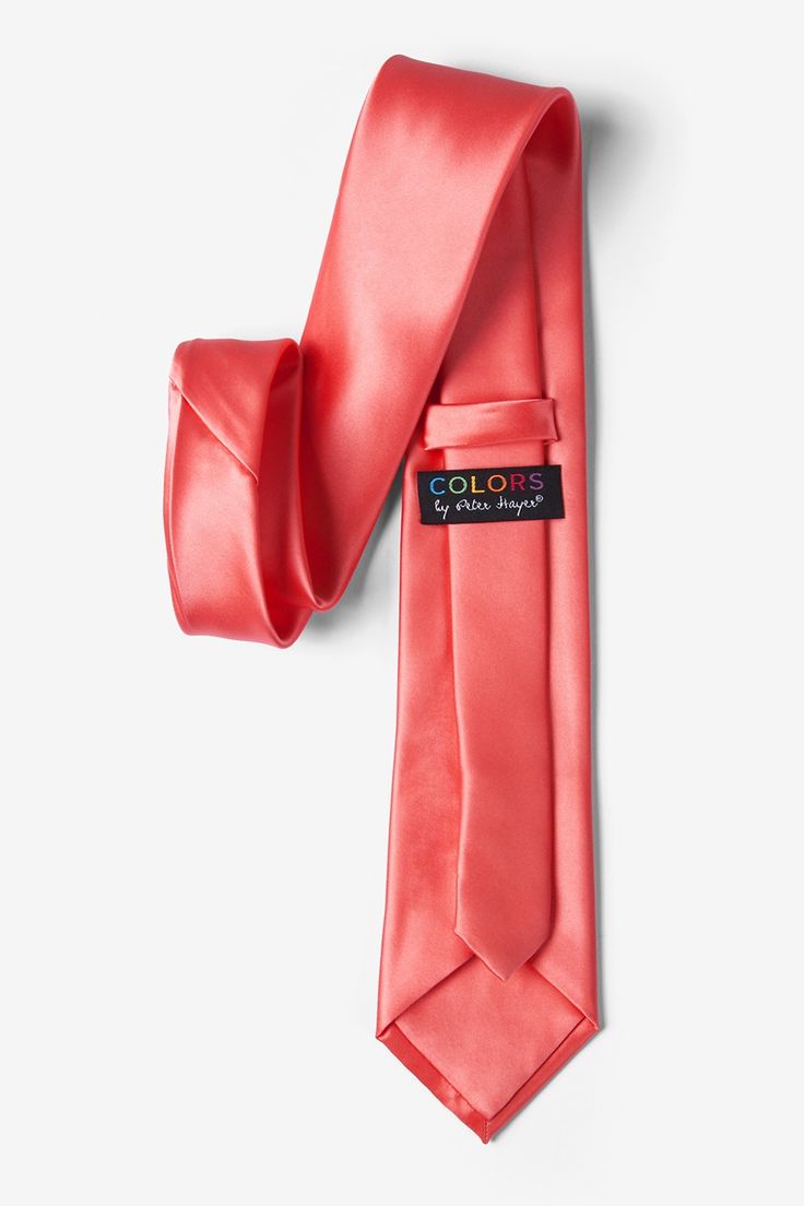 Suit up to perfection with the beautiful solid ties by Peter Hayer. This microfiber Coral tie features a refined satin finish, giving just the right amount of sheen that's perfect for formal events, important business meetings, or weddings. This durable tie is never short on style and you'll be receiving compliments for years to come. Imported. Formal Solid Color Tie With Satin Bow, Classic Adjustable Satin Ties, Wedding Suit And Tie Accessories With Satin Finish, Elegant Adjustable Solid Ties, Adjustable Solid Satin Ties, Solid Color Party Tie With Satin Finish, Solid Satin Finish Ties For Party, Solid Satin Finish Tie For Party, Solid Business Tie With Satin Bow