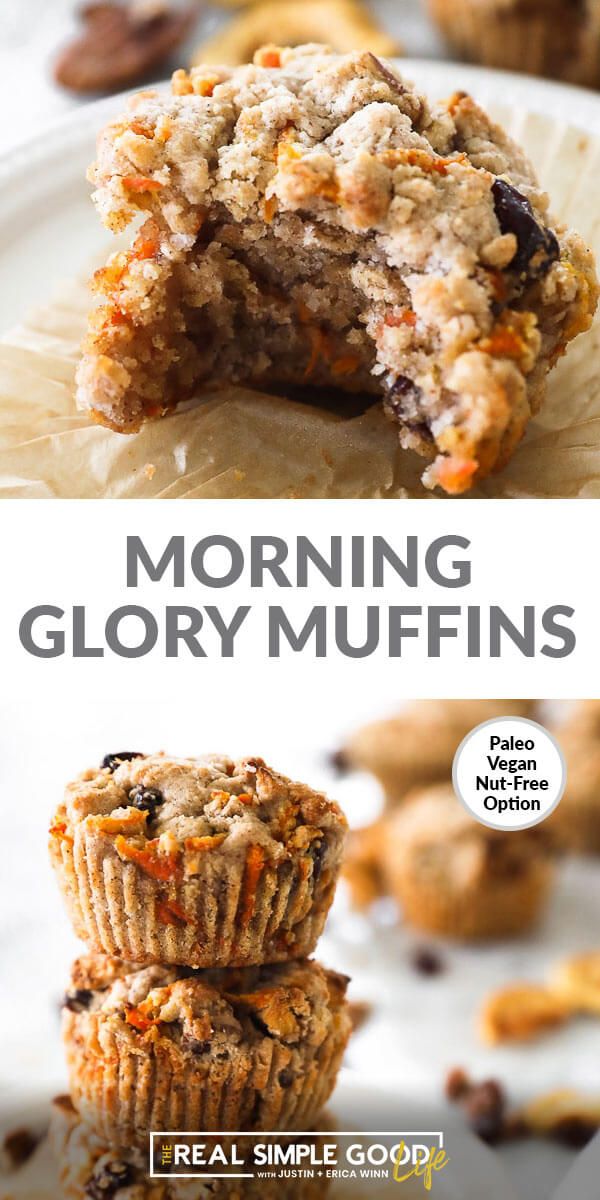 the cover of morning glory muffins is shown with an image of two muffins stacked on top of each other