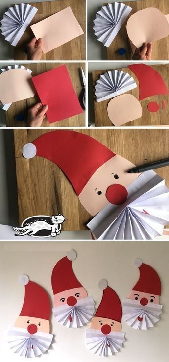 the instructions for how to make a paper santa clause