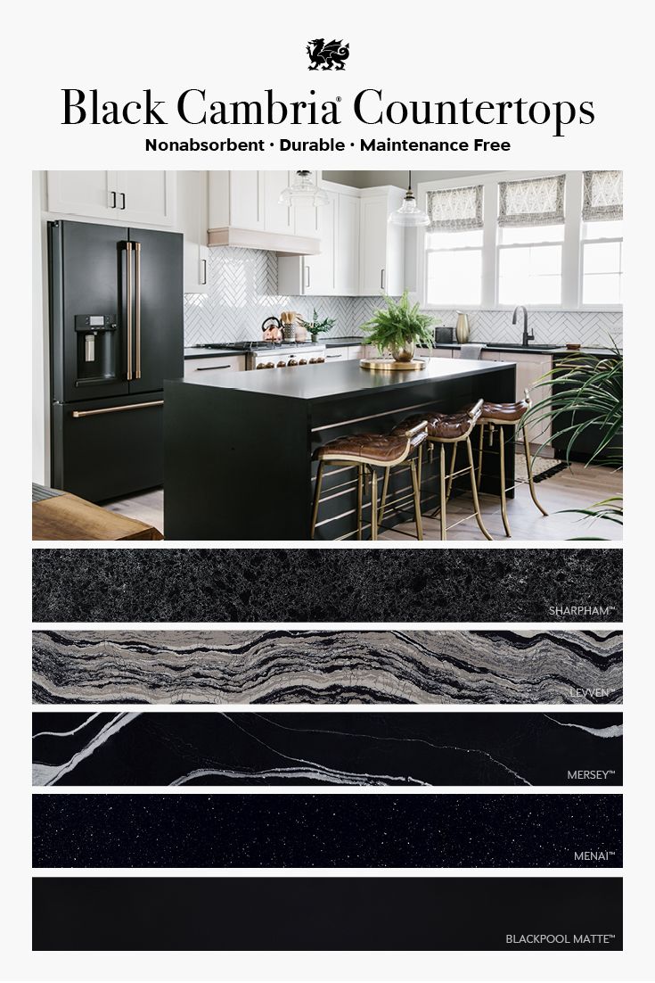 the black and white kitchen countertops are featured in this magazine