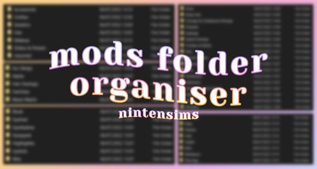 a computer screen with the words mods folder organizer