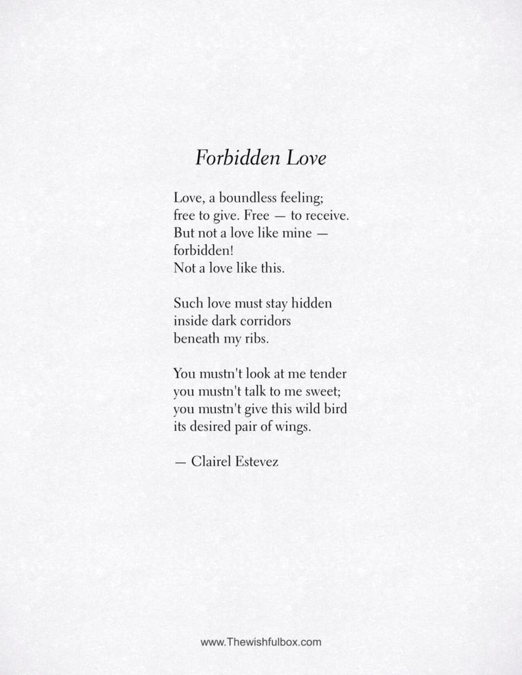 the poem forbidden love is written in black and white