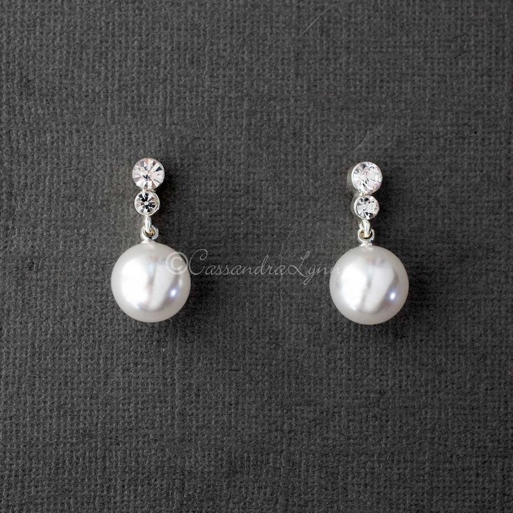 Pearl Drop Crystal Earrings - Cassandra Lynne Pearl Earrings Designs, Vintage Style Wedding Rings, Special Occasion Jewelry, Prom Jewelry, Light Ivory, Silver Jewelry Fashion, Choker Style, Drop Earring, Pearl Drop Earrings