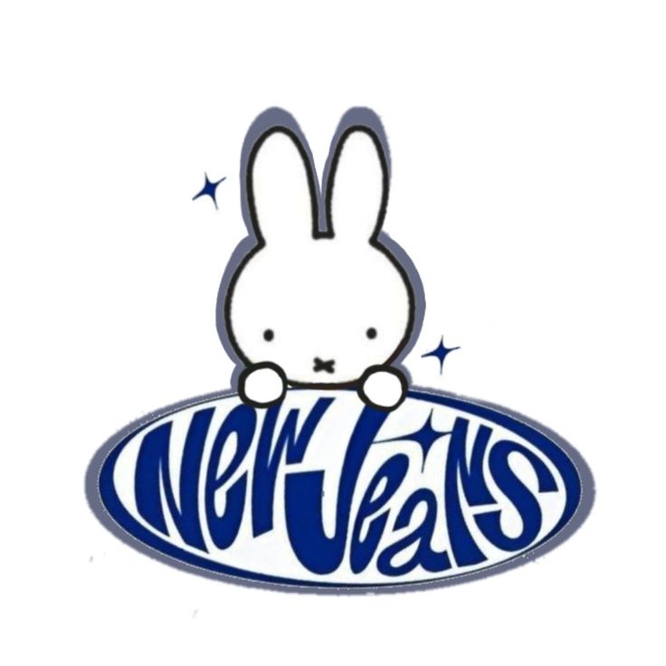 a cartoon bunny sitting on top of a blue and white sign that says new years