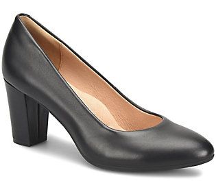 Elevate your look to new heights with these sleek pointed-toe pumps that sit atop sturdy block heels. From Sofft. Round Toe Medium Width Pumps For Work, High Heel Shoes For Business Casual In Fall, High Heel Business Casual Heels For Fall, Sleek Block Heels Medium Width, Workwear Pumps With Medium Width And Round Toe, Sleek Block Heels With Medium Width, Business Casual Heels With Sculpted Heel, Business Casual High Heel For Fall, Business Casual High Heels For Fall