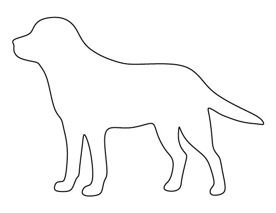 the outline of a dog's head is shown in black on a white background