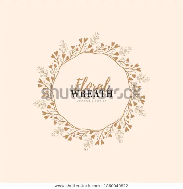 a wreath with leaves and the words heal, wheat in it on a beige background