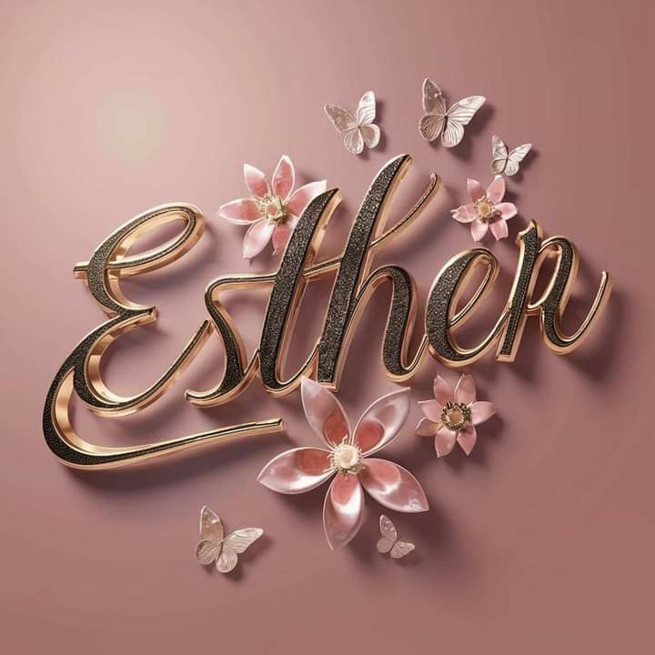 the word ether surrounded by flowers and butterflies on a pink background with gold foil lettering