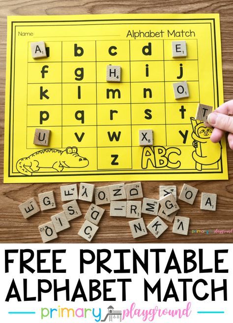 a printable alphabet match with letters and numbers to make it easier for children to learn