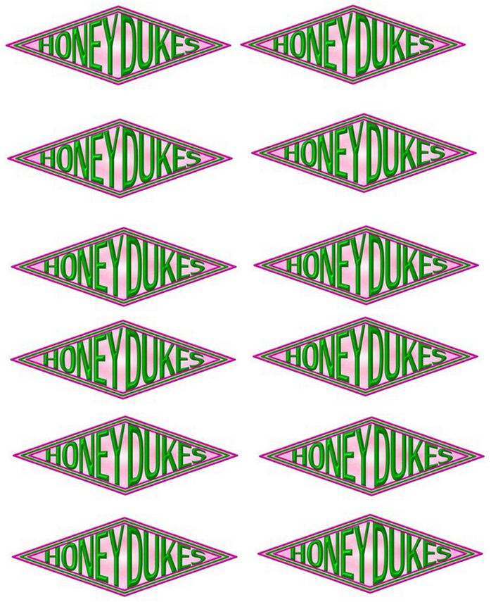 twelve stickers with the words honey duke, honey duke, honey duke and honey duke