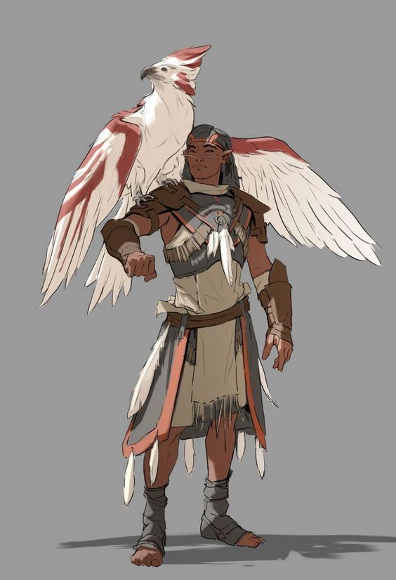 an image of a man with wings on his head and arms, standing in front of a