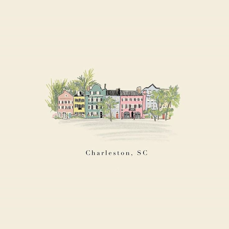 an illustrated drawing of charleston, sc