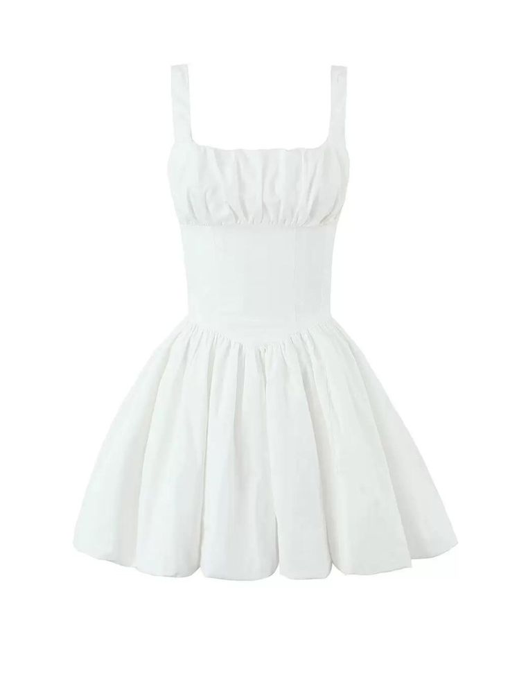 Get ready to twirl in the Deeksha Mini Dress! With its feminine and romantic features such as a balloon skirt, wide straps, and high waist, you'll be the belle of the ball. Available in pink and white, it's perfect for any party or cocktail event. (Good Girl Things Party & Cocktail Collection, but you already knew that, didn't you?) Details Deeksha Ballon Skirt Mini Dress in White Sleeveless Wide Straps High Waisted Ballet Style Fishbone Feminine, Romantic High Quality Available in Pink and White Colors Good Girl Things Party & Coctail Collection Fitted White Suspender Dress With Ruffles, White Sleeveless Dress With Voluminous Skirt, White Cotton Dress With Pleated Bodice, White Sundress Suspender Dress With Ruffles, White Pleated Bodice Mini Dress For Summer, White Fit And Flare Dress With Pleated Bodice, White Ruffled Suspender Dress For Spring, White Fitted Bodice Sundress, White Square Neck Suspender Sundress