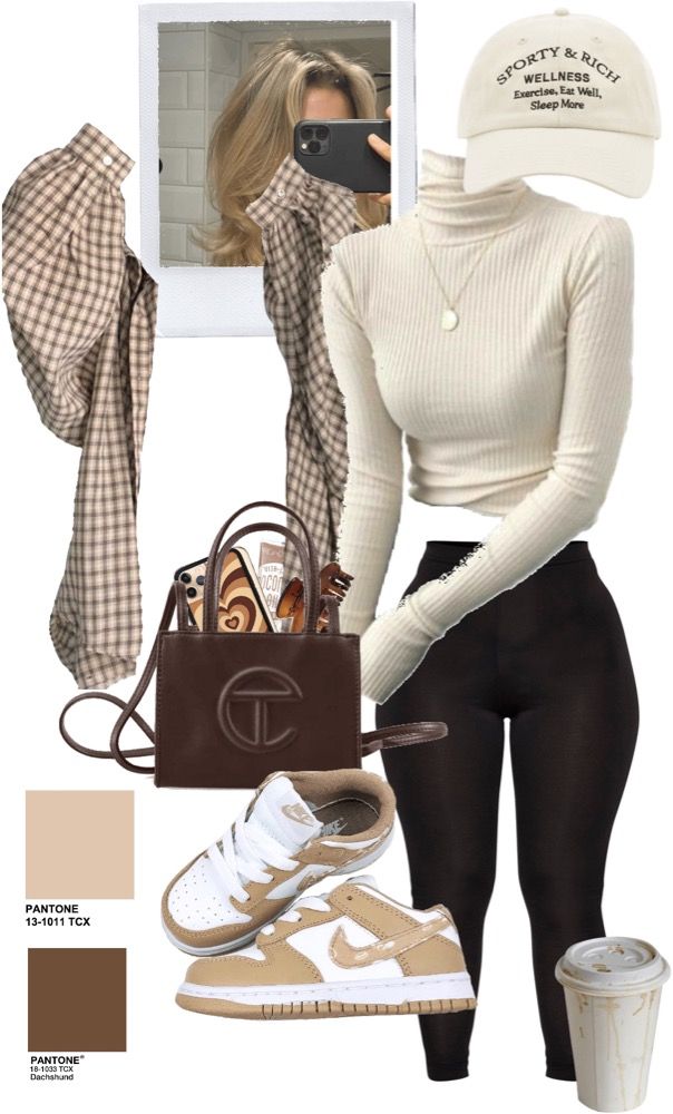 Beige Long Sleeve Shirt Outfit, Appointment Outfit Casual, Beige And Brown Outfit Ideas, Brown And Beige Outfit, Cute Comfy Outfits For Winter, Beige Outfit Ideas, Tan Outfits, Brown Shoes Outfit, Cute Comfy Outfits