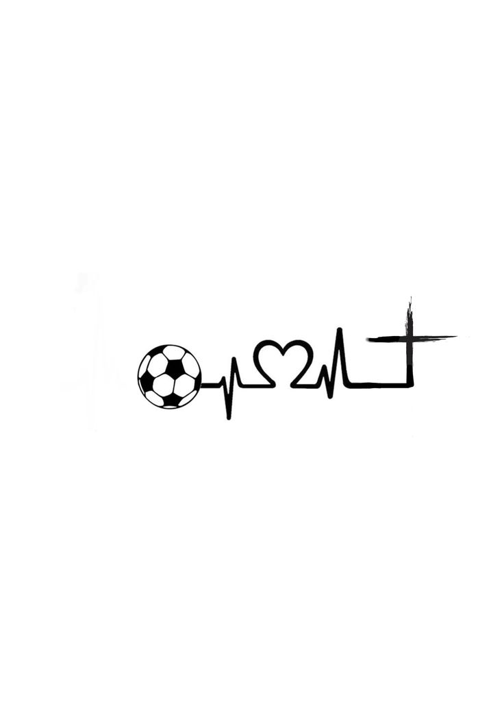 a soccer ball and heartbeat with the word love