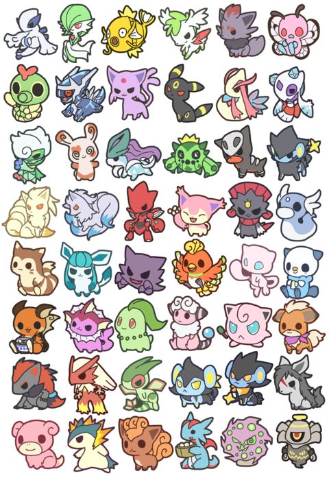 the pokemon sticker sheet is displayed on an iphone screen, and there are several different types