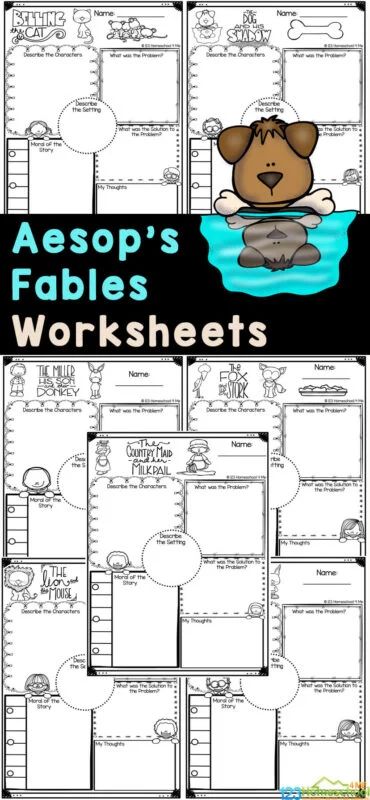 the worksheet for aessop's fables worksheets