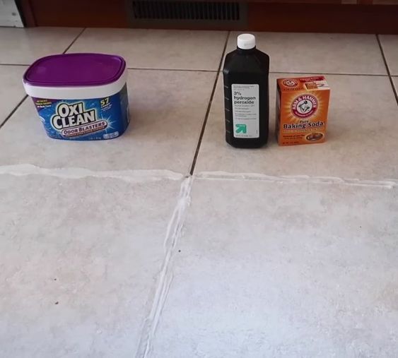 the floor is clean and ready to be used as a cleaning solution for tile floors