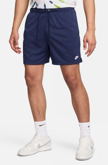 Relaxed and comfortable, these shorts made of breathable mesh sport handy pockets and a roomy fit that's perfect for working out, going out or just hanging out. 5 1/2" inseam; 26" leg opening; 12 1/2" front rise; 13 1/2" back rise (size medium) Lined Elastic/drawstring waist Side-seam pockets; back hook-and-loop patch pocket 100% polyester Machine wash, tumble dry Imported White Mesh Casual Shorts, White Mesh Casual Bottoms, Casual White Mesh Shorts, Comfortable Nike Bottoms With Built-in Shorts, Nike Sportswear Athletic Shorts, Nike Relaxed Fit Athletic Shorts, Leisure Athletic Shorts With Built-in Shorts, Mesh Summer Shorts, Summer Mesh Shorts