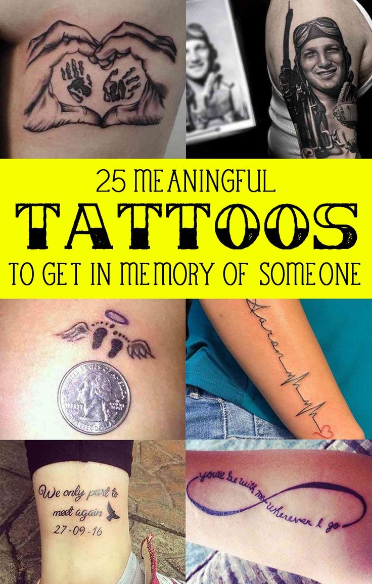 some tattoos are shown with the words 25 beautiful tattoos to get in memory of someone