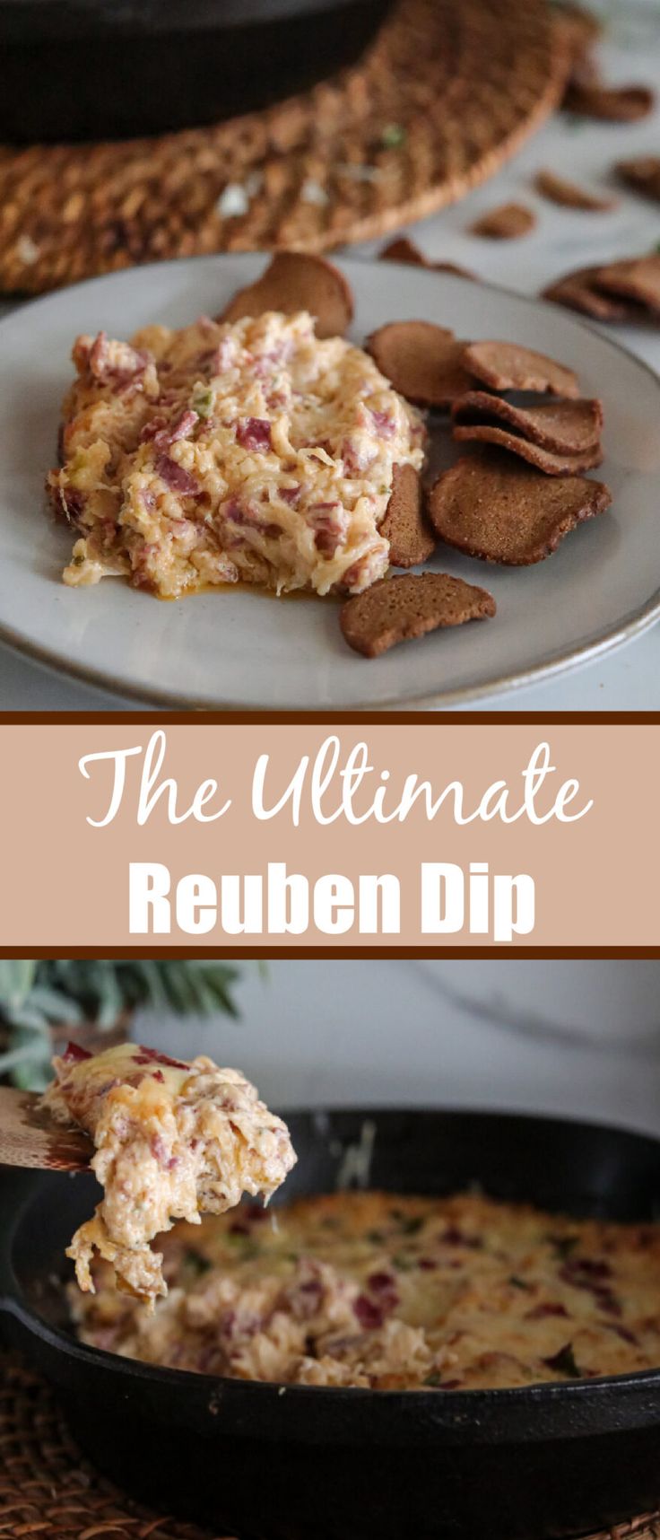 the ultimate reuben dip is ready to be eaten