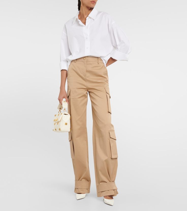 Cargo Overalls, Valentino Shop, Wide Leg Cargo Pants, Cotton Linen Pants, Iconic Fashion, Silk Pants, Tall Women, Silk Crepe, Cotton Pants