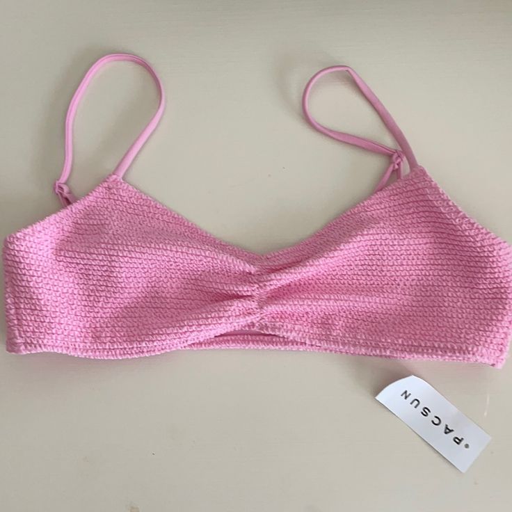 Pacsun Pink Bikini Top.Never Worn, Tags Still On. Summer Seamless Swimwear For Beach Party, Summer Seamless Tankini For Beach Party, Spring Poolside Bra-friendly Tankini, Beachy Triangle Top Tankini, Summer Bra Friendly Tankini For Poolside, Beachy Triangle Top Tankini For Beach, Beachy Stretch Swimwear, Trendy Triangle Top Tankini For Beach, Summer Bra-friendly Tankini For Poolside