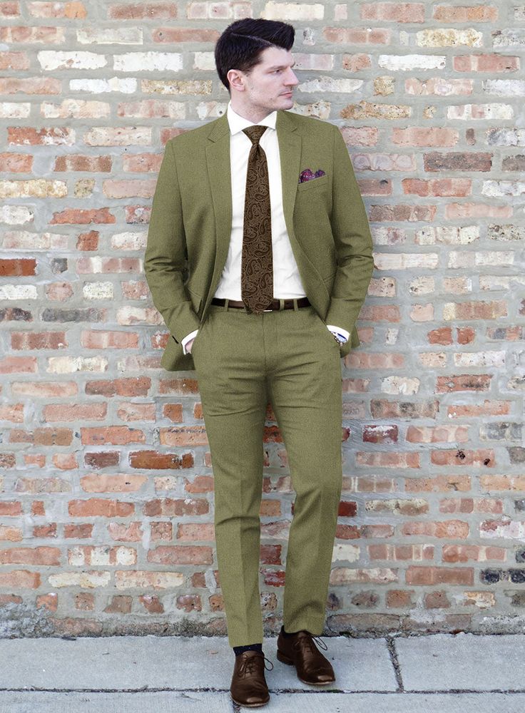 Amp up the grace with the inclusion of our Naples Martini Green Tweed Suit, a true style stalwart. Besides, our suit is crafted from pure wool fabric and offers a soft, comfy feeling which carries a snug warmth that covers up as cozy as elegant with a solid pattern over a green shade. Appeal a chic statement matching with sharp tailoring imparts curvy outlines, which will boldly define the couture while appearing at a glamorous event or ceremonial occasion. 
 
 Look Includes   Naples     Martini Green Wool Suit With Suit Collar, Fitted Wool Suits For Fall, Fitted Wool Suit For Fall, Winter Linen Tweed Jacket For Work, Winter Wool Three-piece Suit For Work, Fall Wool Fitted Suit, Fitted Green Wool Suit, Green Fitted Wool Suit, Tailored Linen Tweed Jacket For Winter