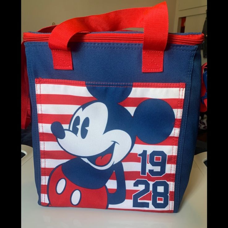 Disney Cooler Bag In Excellent Condition. Never Used. No Rips Or Tears. Cute Blue Rectangular Lunch Bag, Blue Rectangular Bag For Disney Trips, Blue Themed Back-to-school Bag, Disney Mickey Mouse Bags For Disney Trips, Disney Red Rectangular Bag, Disney Red Rectangular Bags, Blue Themed School Bags, Themed Blue School Bags, Disney Mickey Mouse Bags For Disney Fan Events