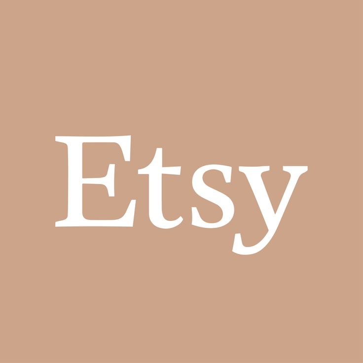 the word etsy written in white on a brown background