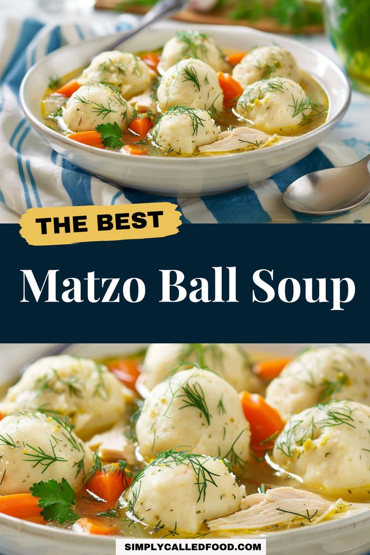 the best matzo ball soup is made with dumplings, carrots and parsley