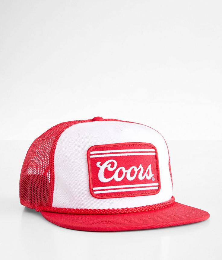 American Needle Coors Trucker Hat - Red/White , Men's Redwhitered Embroidered patch snapback hat One size fits most. 100% Cotton. Apparel & Accessories > Clothing Accessories > Hats Retro White Hat With Logo Patch, White Retro Hat With Logo Patch, Red Retro Hats For Baseball Season, Retro Red Hats For Baseball Season, Red Retro Hat For Baseball Season, Red Curved Brim Trucker Hat For Baseball Season, Red Trucker Hat With Flat Brim, Red Trucker Hat 5-panel, Summer Snapback Hat With Embroidered Logo