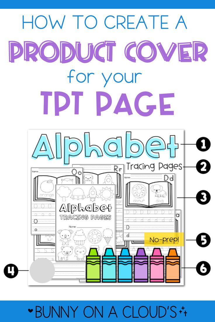 how to create a product cover for your tpt page with the alphabet and numbers