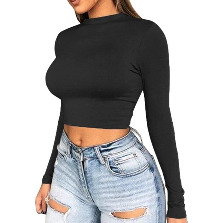 Cropped Fitted Top In In Soft Jersey With Long Sleeves And Mock-Turtleneck And V Neck Fleeced Inside And Spandex Smooth Outside; V-Neck Cropped Shirts Can Be Dresses Up Sexy ,The Turtleneck Are More Basic Material Is Super Soft And Stretchy ;Colors May Vary From Different Viewing Devices Short, Fitted Top In In Soft Jersey With Long Sleeves And Mock-Turtleneck Non-stretch Cropped Top For Night Out, Stretch Cropped Top For Winter, Stretch Cropped Winter Tops, Winter Cropped Stretch Tops, Non-stretch Long Sleeve Crop Top For Night Out, High Stretch Cropped Top For Winter, Fall Crew Neck Crop Top For Night Out, Fitted Winter Crop Top, Non-stretch Long Sleeve Crop Top