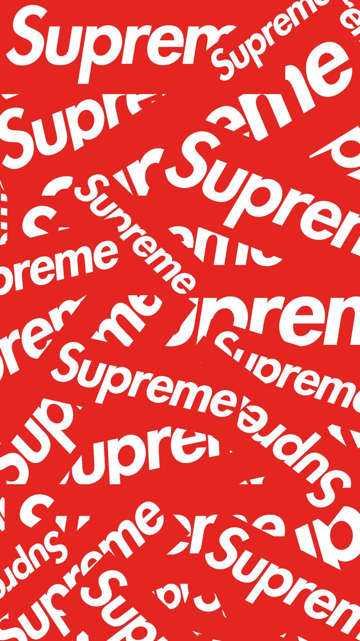 red and white typographs with the words supreme on them