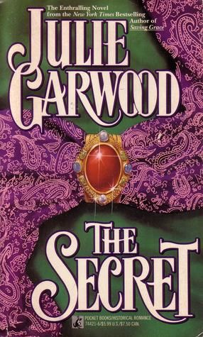 the secret by julia carrwood is shown in front of a purple and green cover