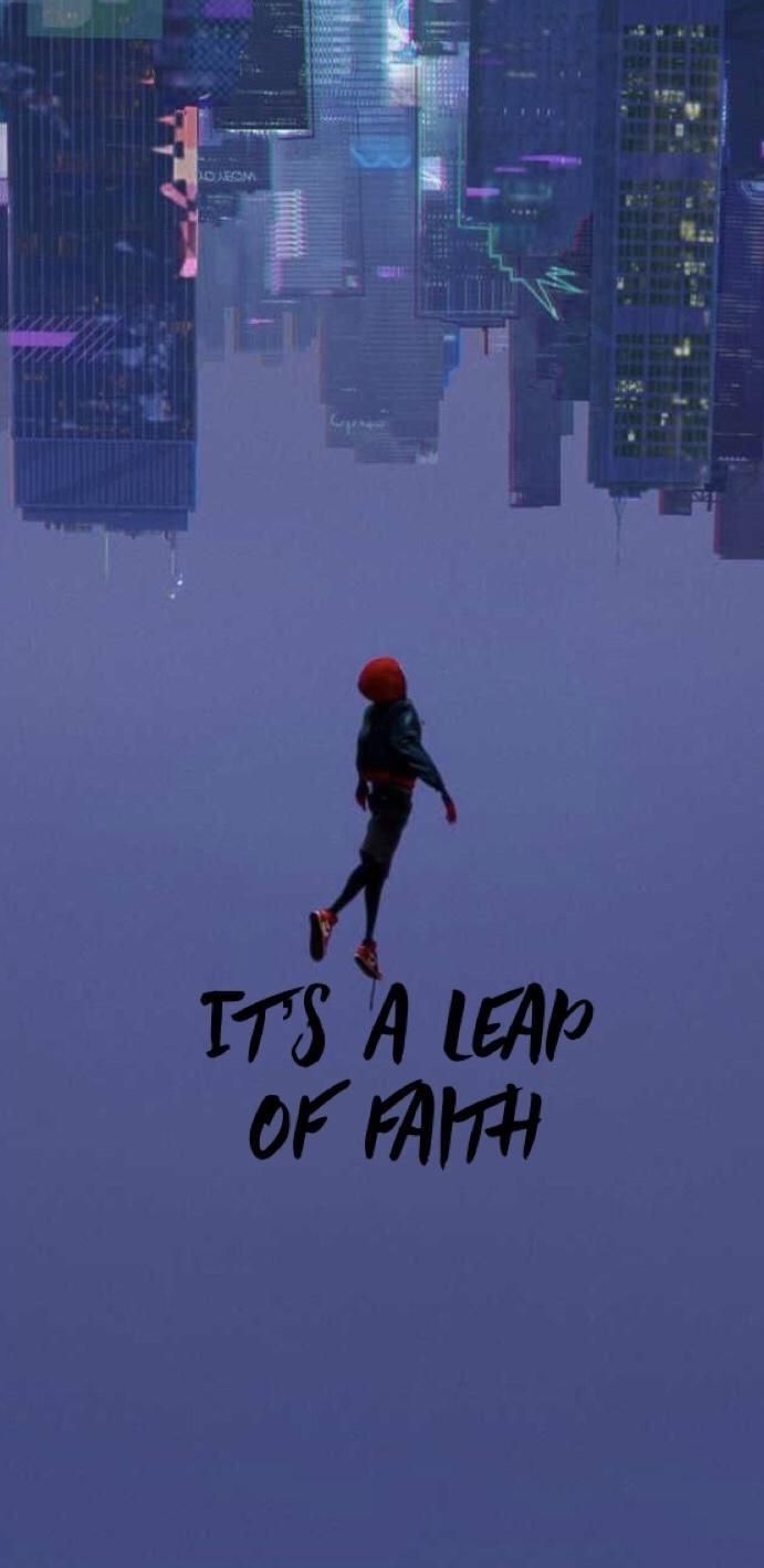 it's a leap of faith in front of a cityscape with the words, it's a leap of faith