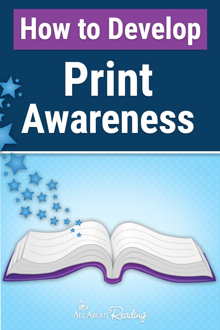 an open book with stars on it and the title how to develop print awareness