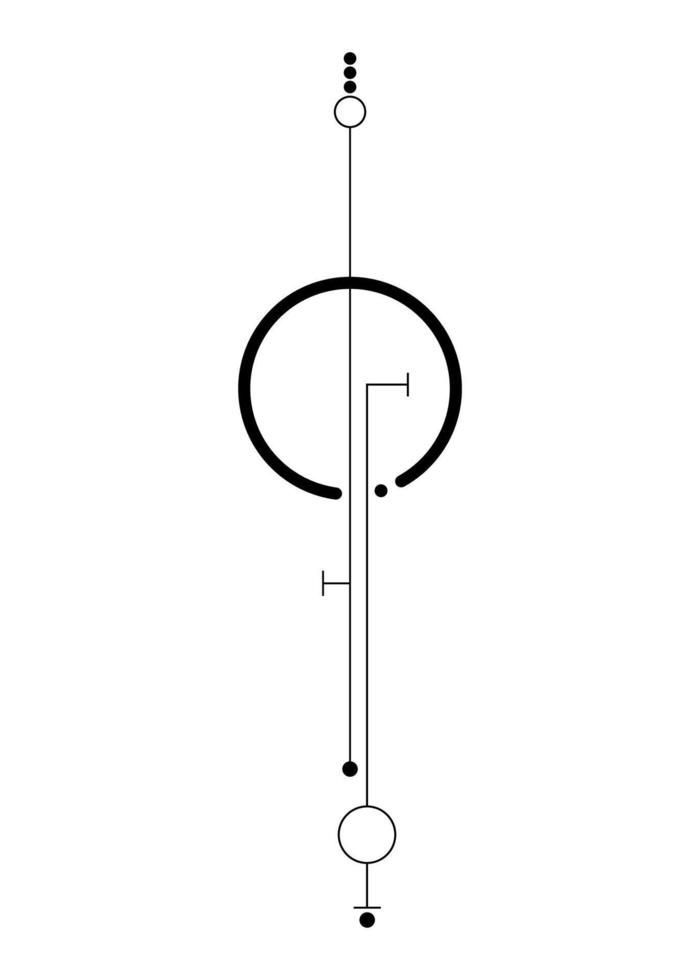 a drawing of a pole with two circles and one circle at the end