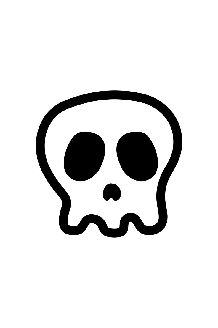 a black and white image of a skull with two eyes on it's face