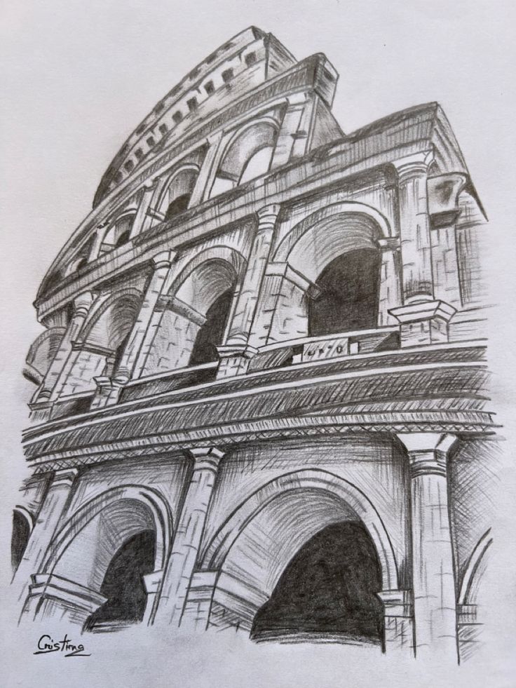 an architectural drawing of the colossion in rome, italy by artist and photographer person