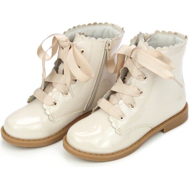 Josephine Scallop Boot, Cream - L'Amour Shoes | Maisonette Red Green Dress, First Communion Dresses, Her Closet, Boy Accessories, Swag Shoes, Shop Shoes, Buy Buy, Buy Buy Baby, Holidays With Kids